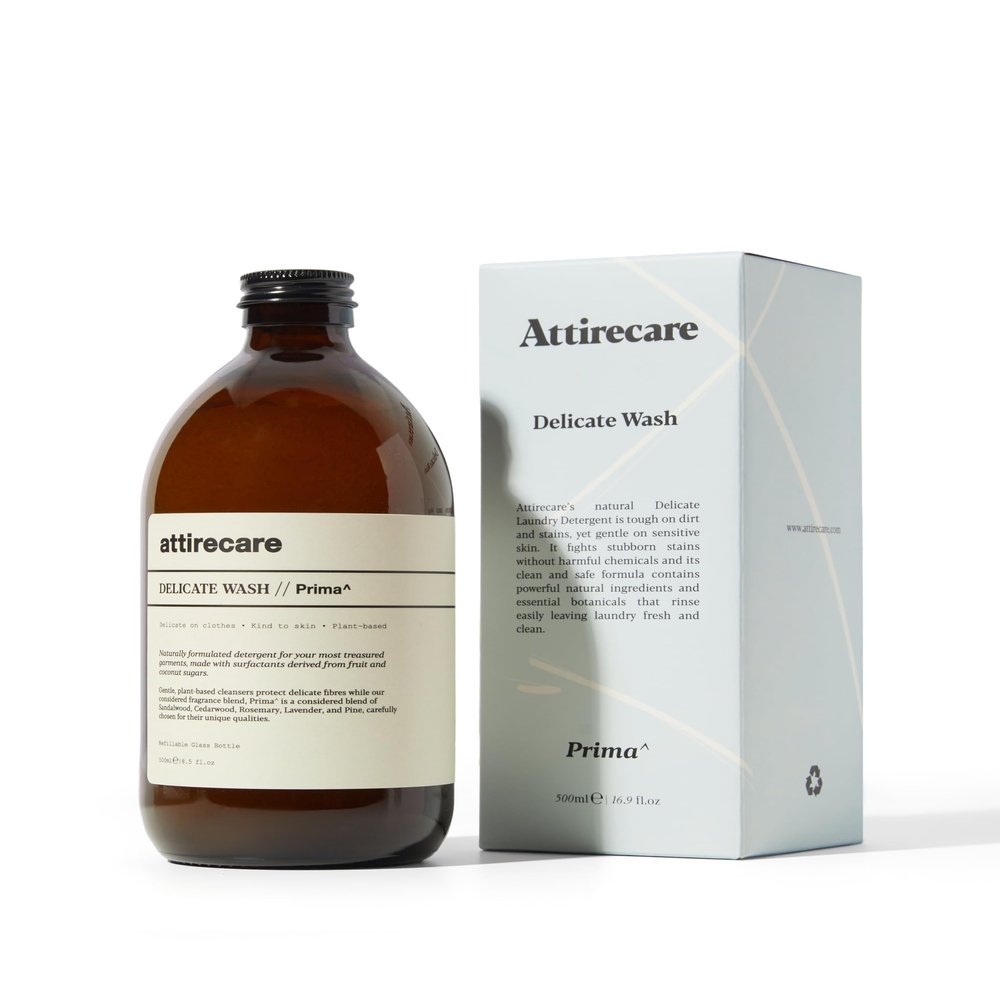 Attirecare Delicate Wash Prima^ - Plant-Based Laundry Detergent for Silk, Wool & Cashmere - Gentle Hand & Machine Wash - 500ml