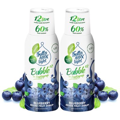 2 Pack - FruttaMax Sugar-Free Blueberry Syrup  60% Real Fruit | Low-Calorie Drink Syrup for Soda Makers, Cocktails & Desserts  2x500ml