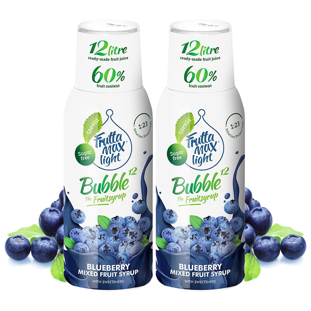 2 Pack - FruttaMax Sugar-Free Blueberry Syrup  60% Real Fruit | Low-Calorie Drink Syrup for Soda Makers, Cocktails & Desserts  2x500ml