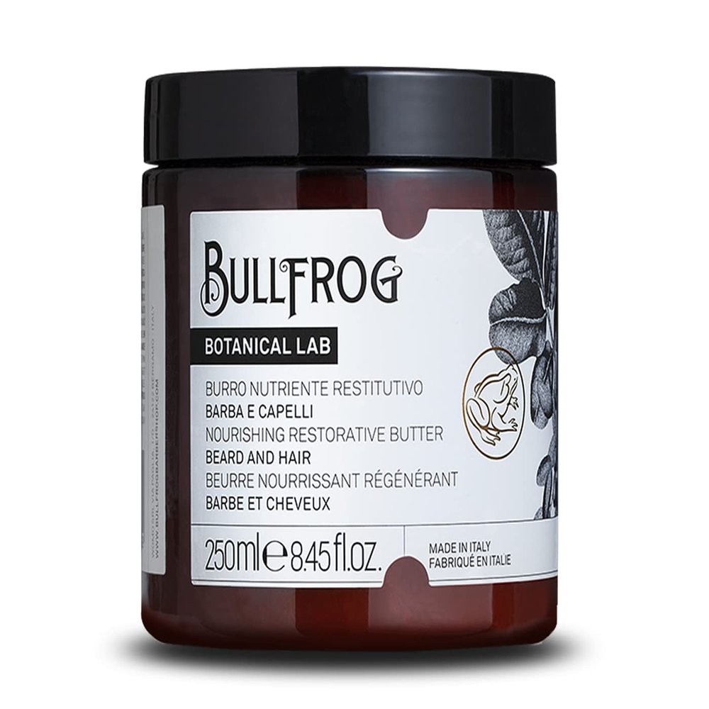 Bullfrog - Restorative Nutrient Donkey Balm Hair and Beard Balm, Nourishing and Softening, Pistachio and Almond Formula, 97.2% Natural Ingredients, 250 ml