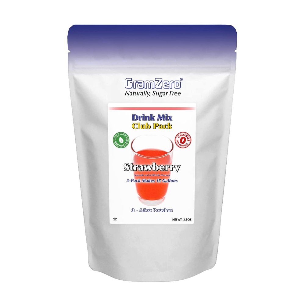 GramZero Strawberry, calorie free, sugar free, ideal for teas, stevia sweetened