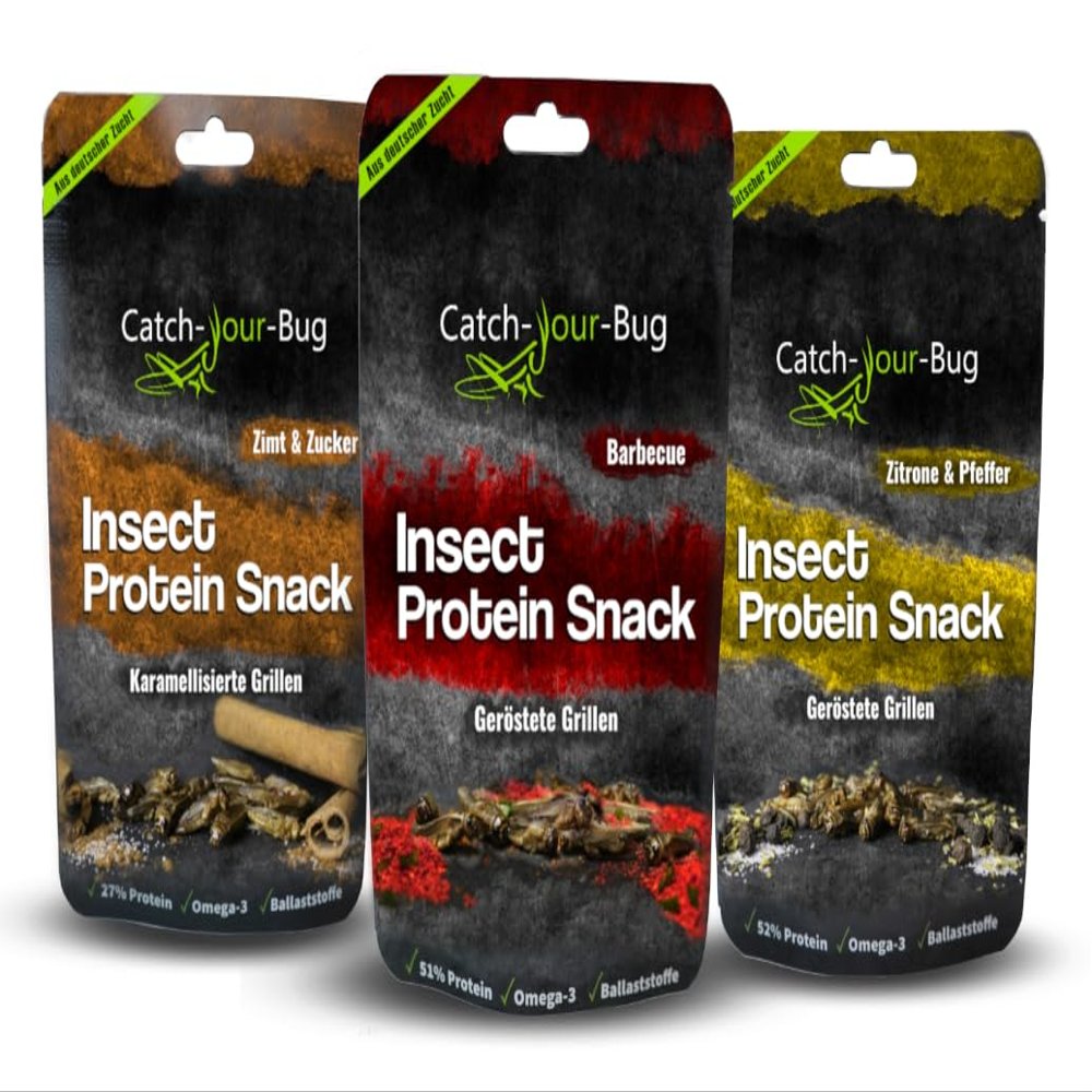 Catch-Your-Bug Edible Insect Snacks - 45g Spiced Grilling for Eating - 3 x 15 g