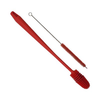 13" Long Reusable Drinking Bottle & Straw Cleaning Brush Set (Red)