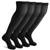Athlemo Non-Binding Over the Knee Diabetic Socks for Men, 4 Pairs Circulatory Socks with Cushion Sole, Black, 10-13 view 1