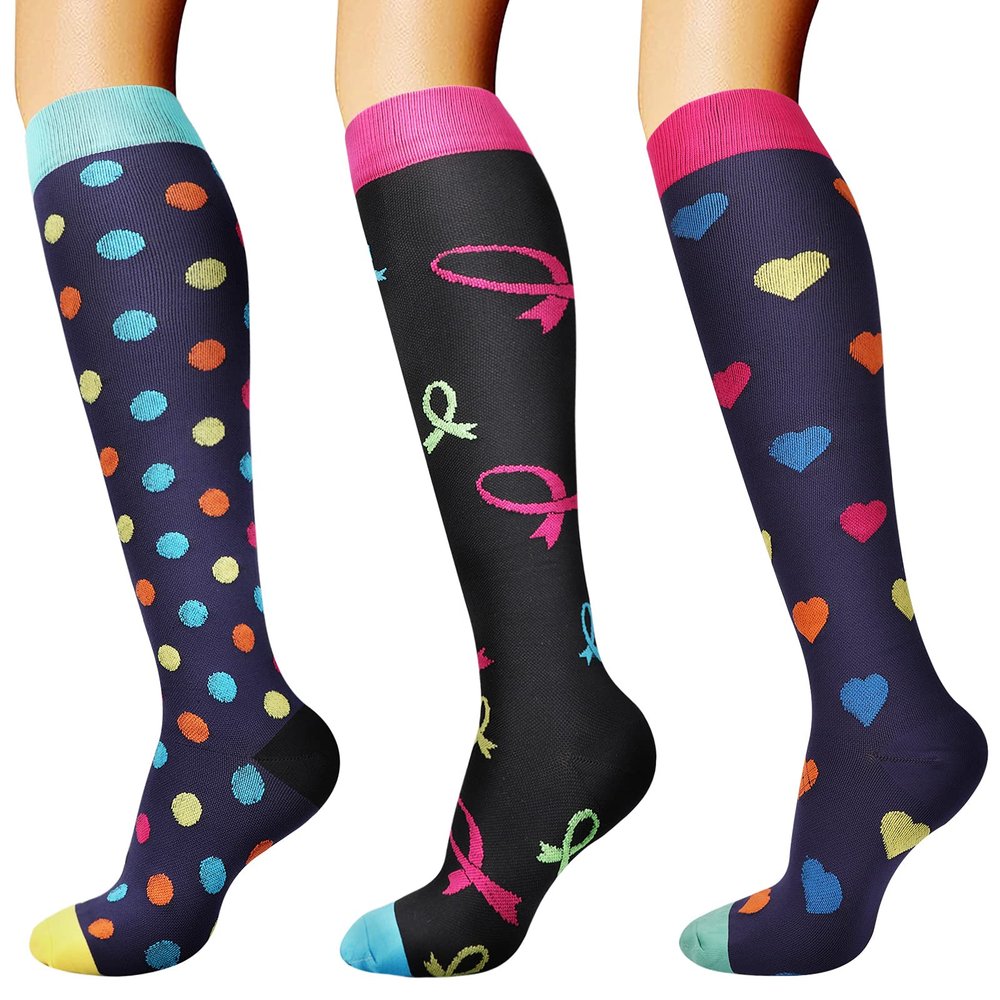 DRESHOW Compression Socks For Men & Women Best Support for Athletic Running Flight Travel Cycling