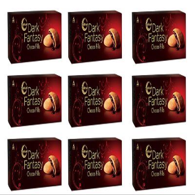 Dark Fantasy Choco Fills 75g (Pack of 9)  Perfectly Baked Caramelized Crust  Rich Choco Creme - Mouth Watering Cookies