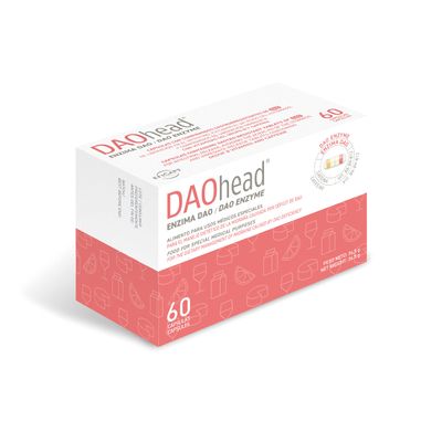 DR Healthcare - DAOhead - DAO Enzyme - Vitamins B6, B9, B12 and Caffeine - Support for Dietary Histamine Balance - 60 Capsules with Gastro-Resistant DAO Mini Tablets