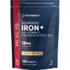 Iron Tablets High Strength 18mg | Energy Tablets with Vitamin C, B12 & Folic Acid | 180 Count | 6 Months Supply & Vegan | Ferrous Fumarate Supplement for Men & Women | by Horbaach view 1
