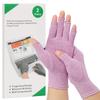 2-Pair Arthritis Compression Gloves for Alleviate Rheumatoid Osteoarthritis, Carpal Tunnel Raynauds Disease, Ease Muscle Tensi on Fingerless, Breathable & Moisture, Women and Men (Purple, Large) view 1
