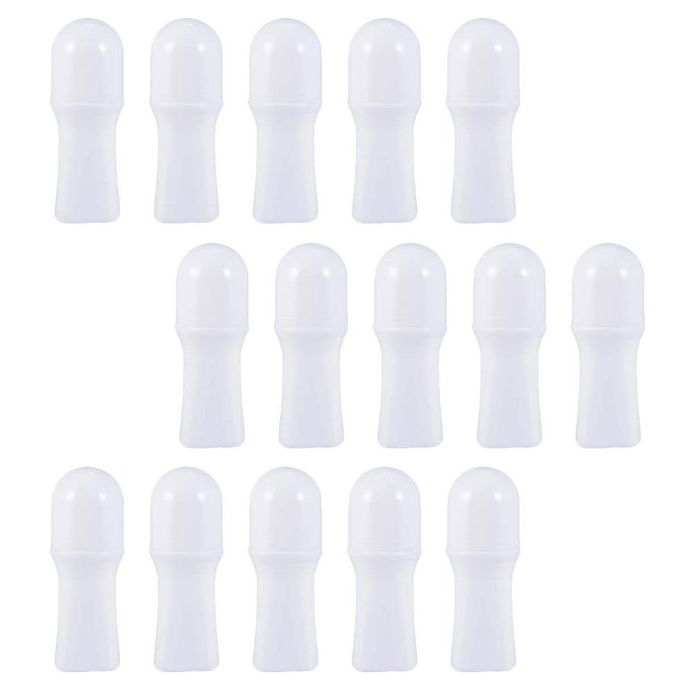 Lurrose 15pcs Deodorant Bottle Plastic Bottles Refillable Roller for Toiletry Use Empty Refillable for Essential Oils