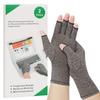 2-Pair Arthritis Compression Gloves for Relieve Hand Pain, Ease Muscle Tensi on Fingerless, Breathable & Moisture, Women and Men (Grey, Large) view 1