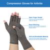 2-Pair Arthritis Compression Gloves for Relieve Hand Pain, Ease Muscle Tensi on Fingerless, Breathable & Moisture, Women and Men (Grey, Large) view 2