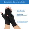 2-Pair Arthritis Compression Gloves for Alleviate Rheumatoid Osteoarthritis, Carpal Tunnel Raynauds Disease, Ease Muscle Tensi on Fingerless, Breathable & Moisture, Women and Men (Black, Medium) view 2