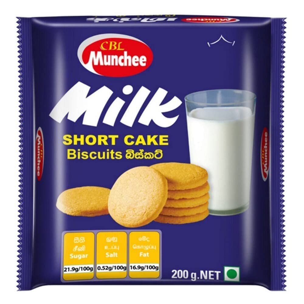 Munchee Milk Short Cake - 200g - Pack of 6 | Authentic Taste of Sri Lanka