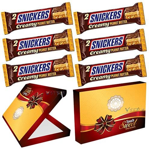 6 x SNICKERS Creamy Peanut Butter Chocolate Duo BAR 36.5g with Box (V Star)