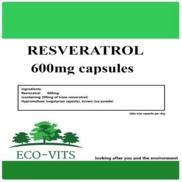 ECO-VITS RESVERATROL (600MG) 240 CAPS. Biodegradable Packaging. Sealed Pouch