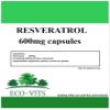 ECO-VITS RESVERATROL (600MG) 240 CAPS. Biodegradable Packaging. Sealed Pouch view 1