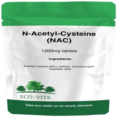 ECO-VITS N-Acetyl-CYSTEINE (NAC) (1200MG) 60 TABS. Recyclable Packaging. Sealed Pouch