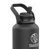Takeya Pickleball Stainless Steel Insulated Water Bottle with Choice of Lid and Carry Handle, 64 Ounce, Ace Black view 3