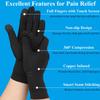 2 Pairs Copper Arthritis Gloves with Touch Screen, Full Finger Compression Gloves for Men Women Relieve Hand Pain Swelling and Carpal Tunnel, Support Wrist and Hand Joint (Black, Small (2 Pairs)), view 2