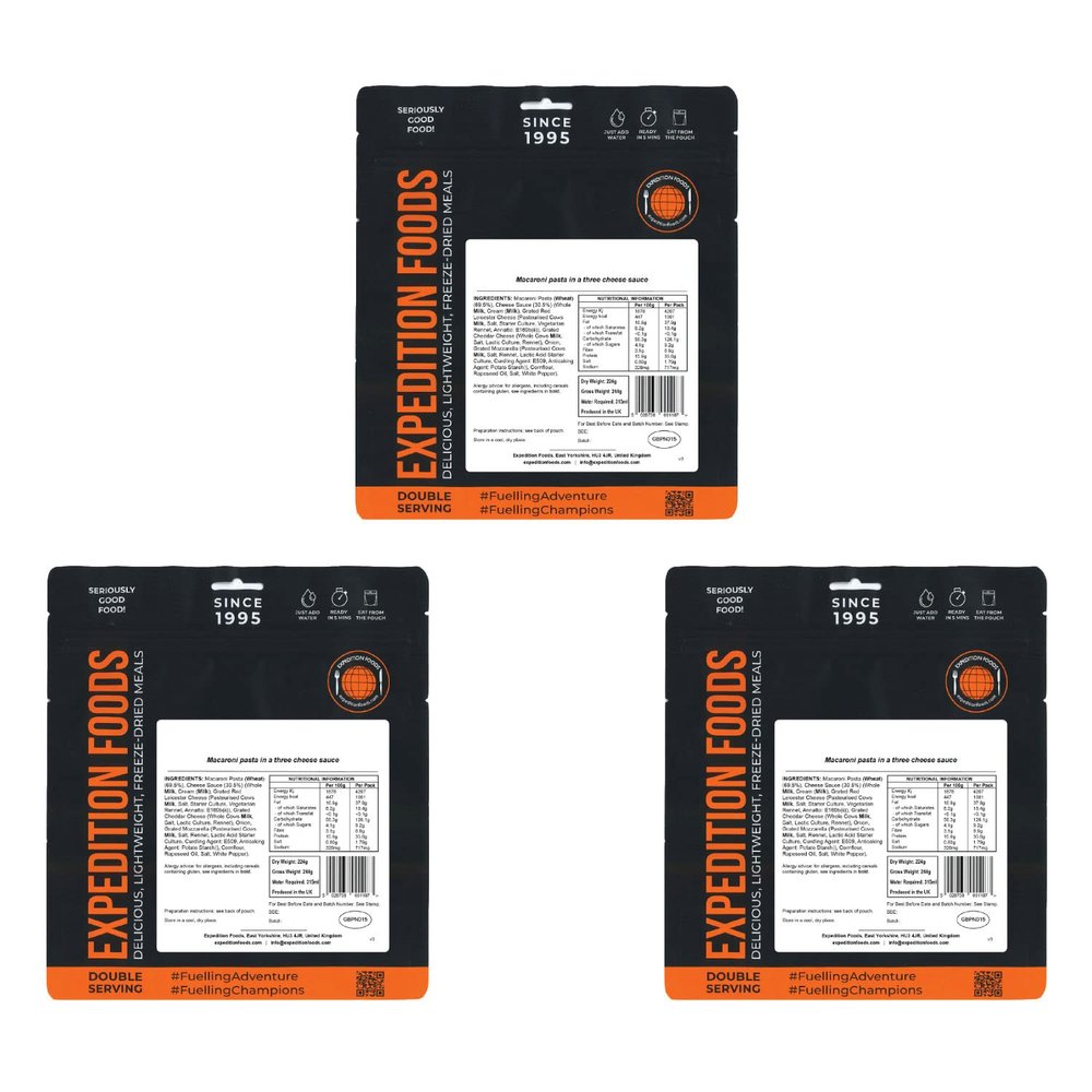 EXPEDITION FOODS expeditionfoods.com Chicken Tikka with Rice (Double Serving / 1000KCAL / 3-Meal Pack) | Freeze-Dried Camping & Hiking Food