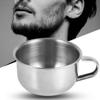 Agatige Shave Soap Cup, 8.7cm Stainless Steel Shaving Mug Bowl Shaving Soap Bowl Soap Dish Shaving Mug Barbers Accessories with Handle Easy to Lather for Wet Shaving view 3