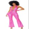 Forplay 551510 Foxy Lady Sexy Disco Costume Movie Star Adult Sized, Solid, Magenta, S/M view 3
