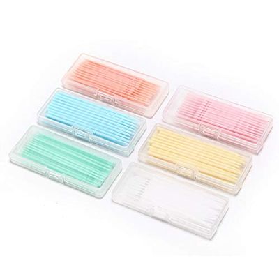 1 Box Double-Headed Plastic Toothpicks Oral Dental Picks 40 Pcs Tooth Picks Brush Interdental Cleaners Portable Storage Box