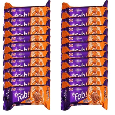 Parle Hide & Seek Orange Fab Biscuits 112g (Pack of 20)  Crispy & Crunchy Tea Time Sandwich Biscuit Bars - Orange Cream Filled Biscuits for Snacks - Delicious Cracker Cookies for Kids
