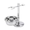 2pcs/set Shaving Brush Kit, Shaving Tool Stand Holder + Stainless Steel Shaving Soap Bowl for men view 3