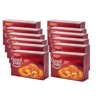 Britannia Good day Biscuits and Cookies 216g (Pack of 12) Cashew Nuts - Highly Nutritive Tasty and Healthy - Delicious Cracker Biscuits Cookies Tea Time Snacks for Kids & Family