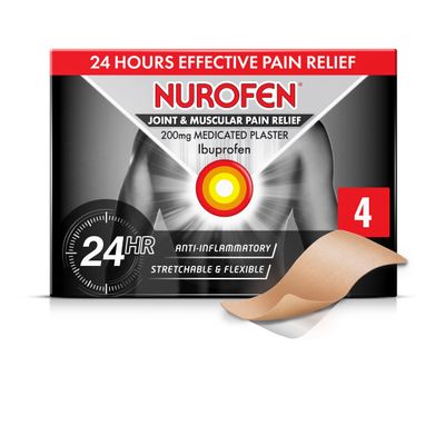 Nurofen 200mg Pain Patches - 4 Pack For Knee, Period, Muscle, Bone & Joint Discomfort, Ibuprofen 24H Relief Solution