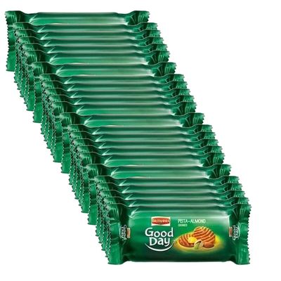 Britannia Good day Biscuits and Cookies 72g (Pack of 24) Pista and Almond Cookies Highly Nutritive Tasty and Healthy - Cracker Tea Time Snacks for Kids & Family - Price Mark 3