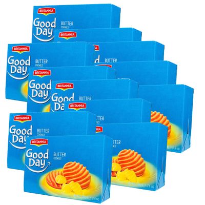 Britannia Good day Biscuits and Cookies 216g (Pack of 12) Butter Cookies Highly Nutritive Tasty and Healthy - Cracker Biscuits Cookies Tea Time Snacks for Kids & Family - Price Mark 2.20