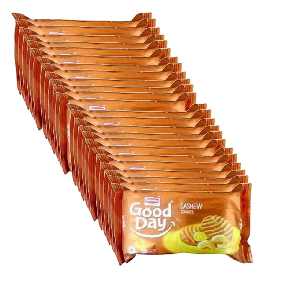 Britannia Good day Biscuits and Cookies 72g (Pack of 24) Cashew Nuts - Highly Nutritive No Added Preservatives Tasty and Healthy - Cracker Cookies Tea Time Snacks for Kids & Family