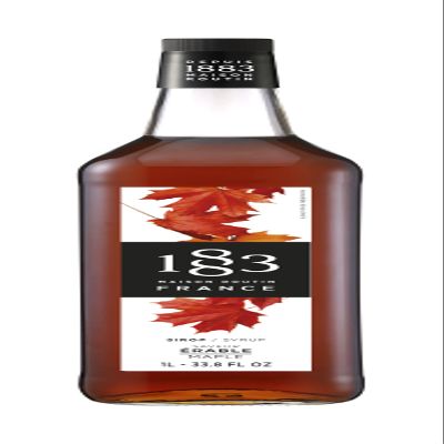 1883 Maison Routin Premium Maple Flavoured Syrup for Iced Tea, Coffee, Cocktails, Mocktails, Milkshakes, Desserts Glass 1L