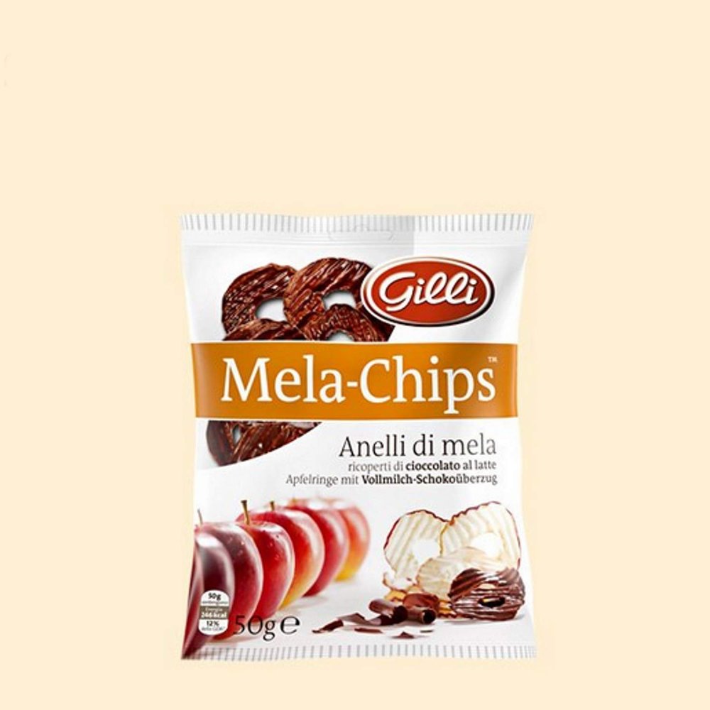 Mela Chips with Milk Chocolate Coating 50 gr. - Gilli