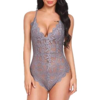 JYLJLL Sexy for Women Lingerie for Sex Large Size Lace One Piece Sexy Lingerie Ladies Temptation Nightclub Sexy Lingerie Gray S