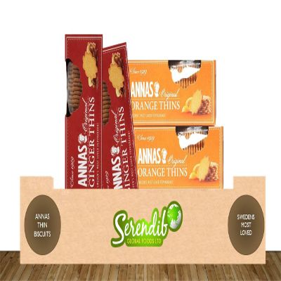 Annas Swedish Original Ginger & Orange Thins Pack of 4 150g Each | Sweden's Most Loved Pepperakka | Traditional Cookies | Since 1929
