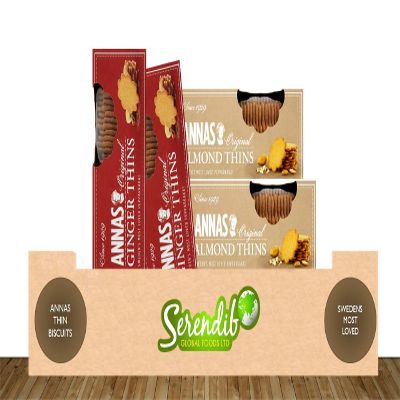 Annas Swedish Original Ginger & Almond Thins Pack of 4 150g Each | Sweden's Most Loved Pepperakka | Traditional Cookies | Since 1929