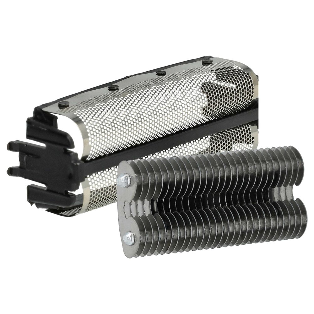vhbw 1x cutter block, 1x dual shaving foil with frame compatible with Remington DA557, DA325, DA407 Razor, Shaver, Trimmer - Combo-Pack Black Silver