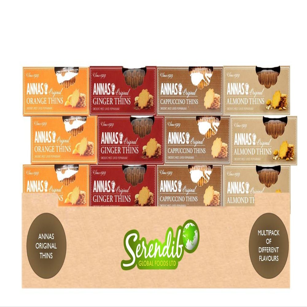 Annas Biscuits 150g pack of 12 with four flavours as shown