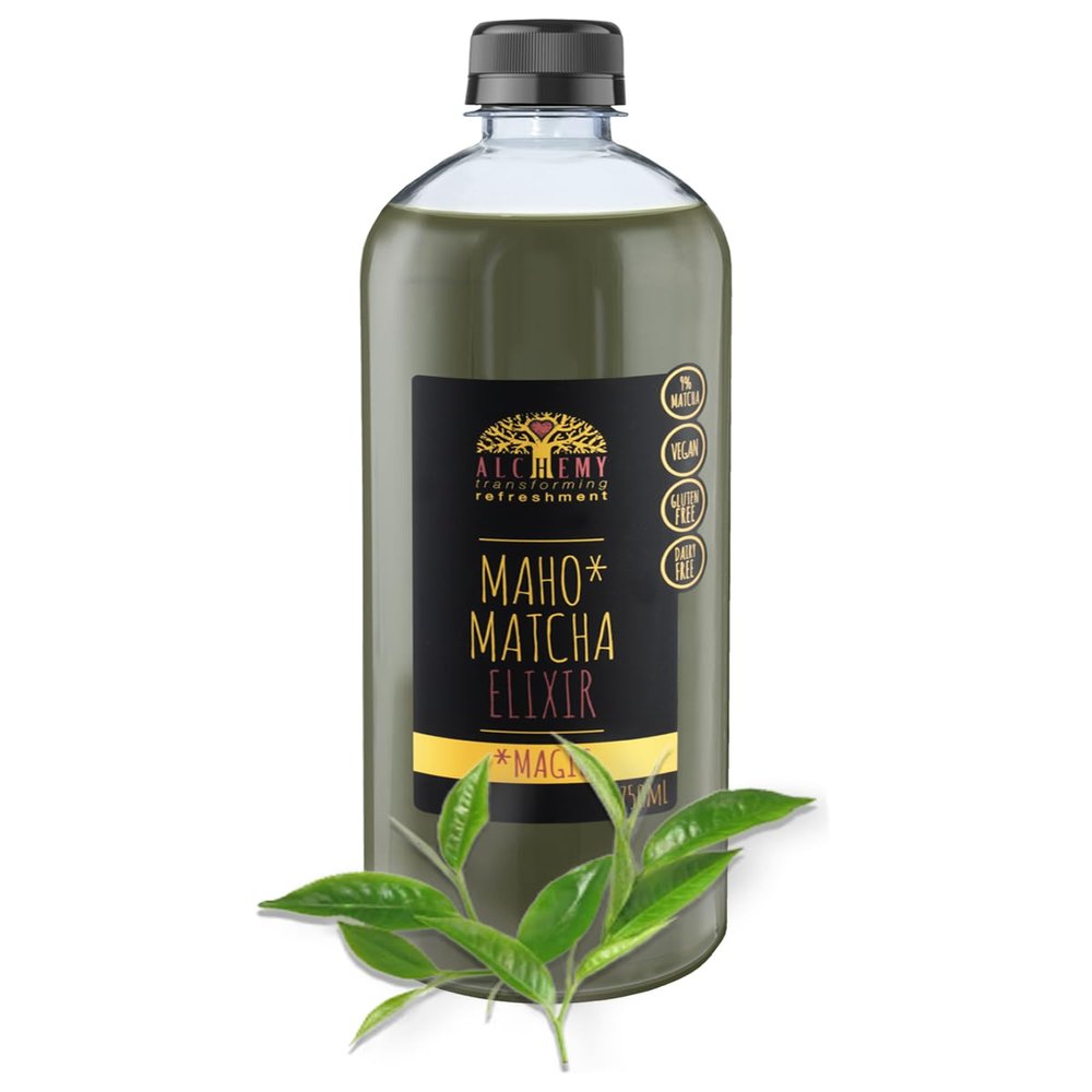 Alchemy Maho Matcha Cordial Elixir Syrup, Latte Superfood, Delicious Healthy Drink, Japanese Tea, Vegan & Gluten Free Coffee Alternative (1 x 750ml)