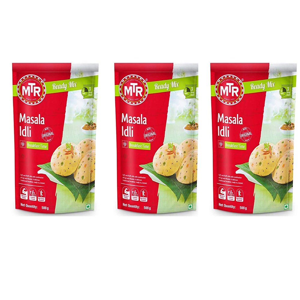 MTR Masala Idli 500g (Pack of 3) Breakfast Mix Tasty and Healthy Easy to Prepare Traditional Breakfast