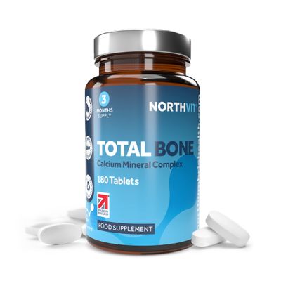 Total Bone Calcium Magnesium Zinc & Vitamin D3 Tablets  High Strength Bone Support Supplement  Supports Strong Bones & Teeth  180 Vegetarian Tablets (3 Month Supply)