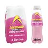 Lucozade Zero Fizzy Drink, Pink Lemonade Flavour, Sugar Free, Low Calorie, 4 Pack, 380ml Bottles view 1