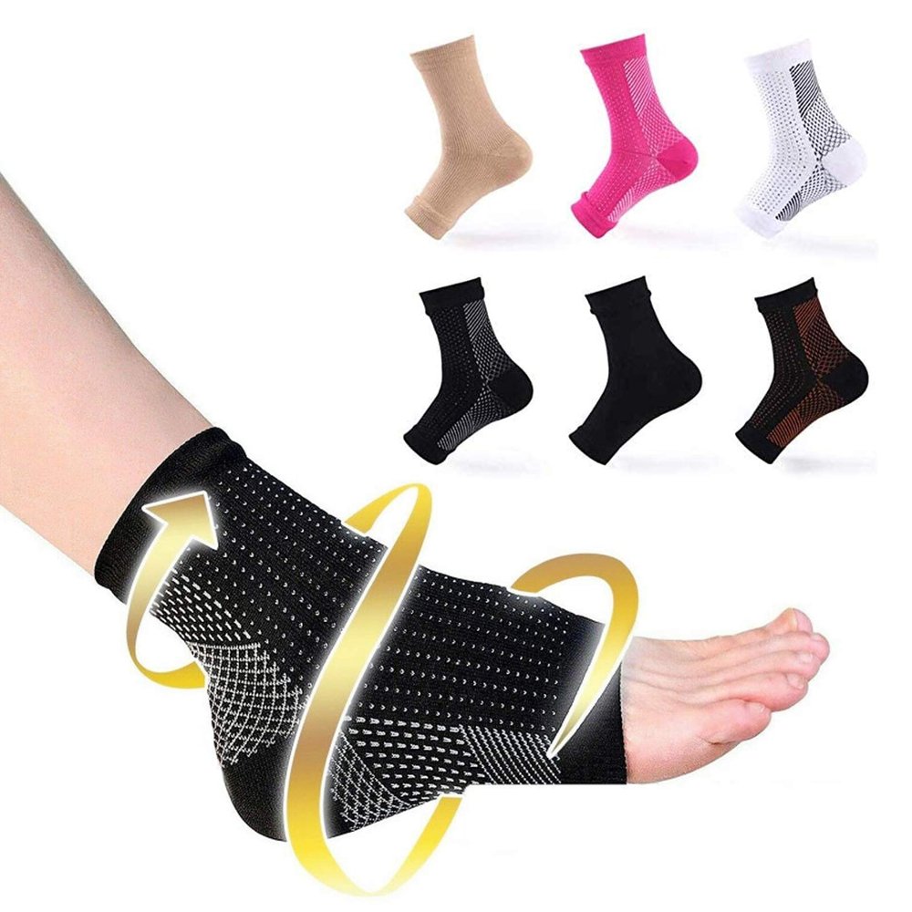 6 pairs Dr Sock Soothers Socks Anti Fatigue Compression Foot Sleeve Support Brace Sock (set B, S/M)