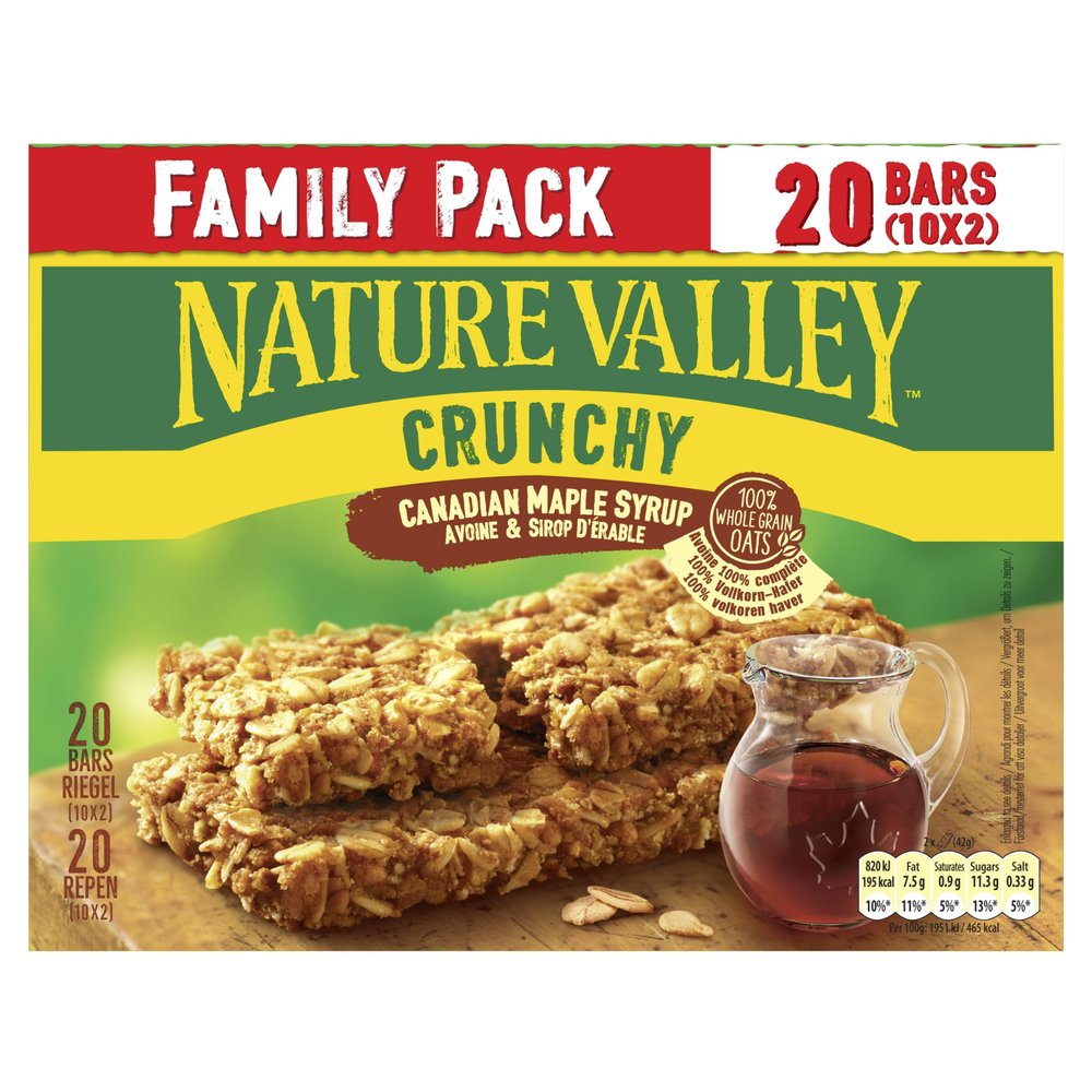 Nature Valley Crunchy Canadian Maple Syrup Family Pack Cereal Bars 420g (Pack of 6)