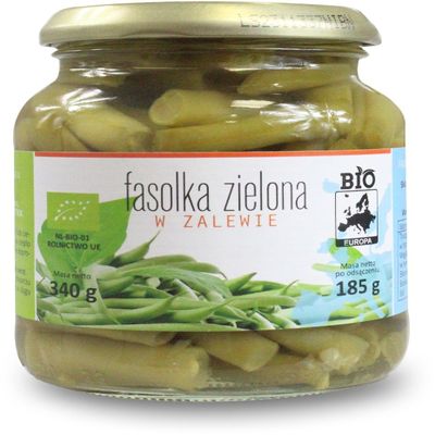 Pickled Green Common Beans in JAR BIO 340 g (185 g) - BIO EUROPA