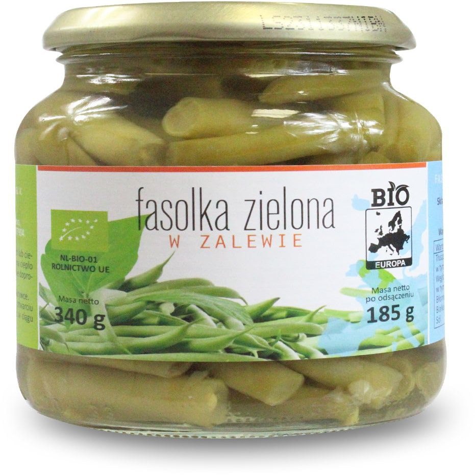 Pickled Green Common Beans in JAR BIO 340 g (185 g) - BIO EUROPA